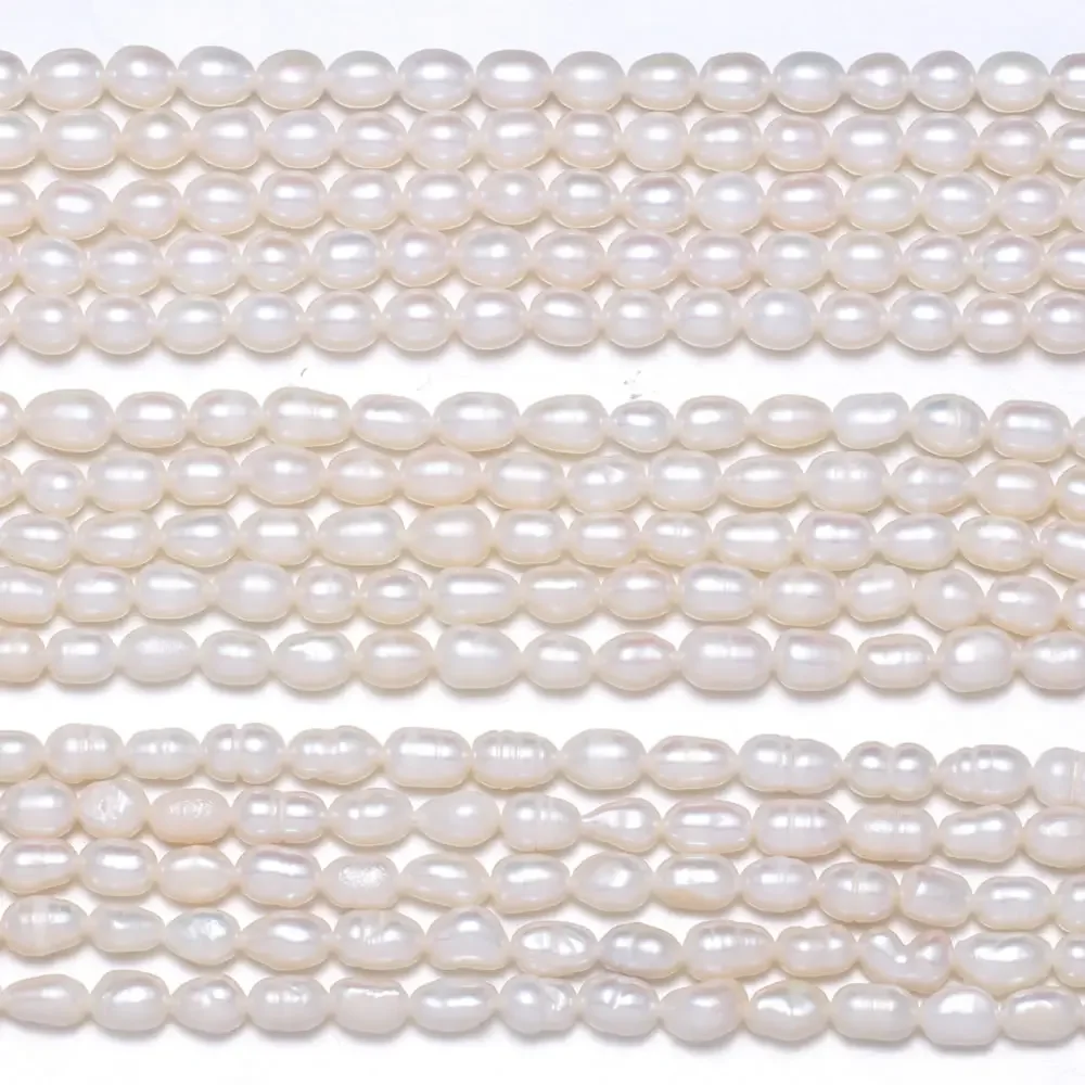 Natural Freshwater Pearl Beads High Quality Rice Shape Punch Loose Beads for DIY Elegant Necklace Bracelet Jewelry Making