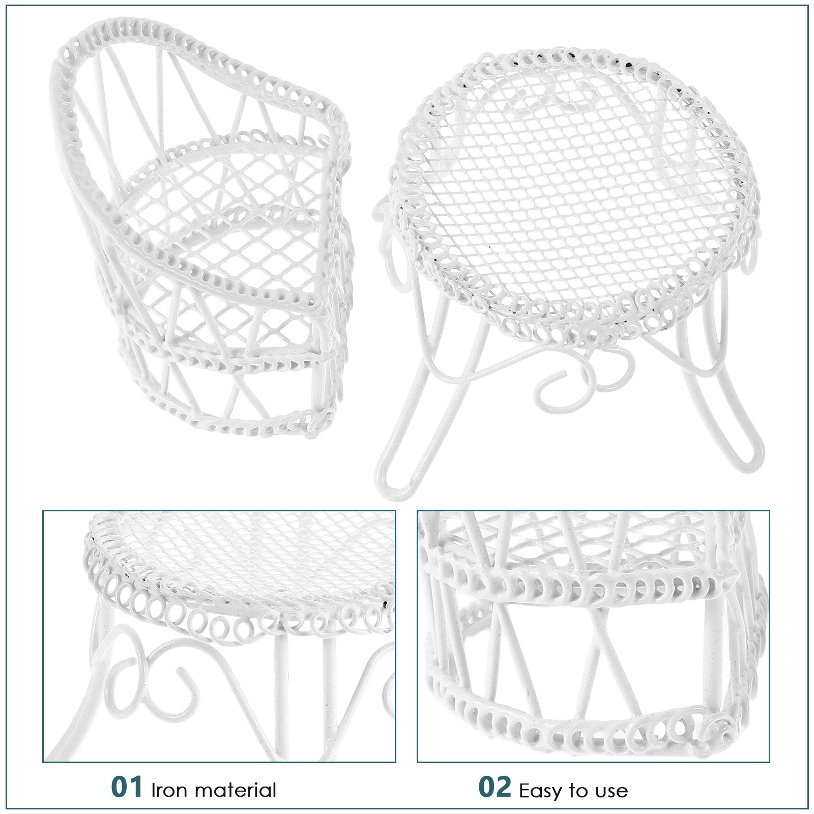 1 Juego de muebles de jardín en miniatura, exquisita Mini silla, mesa para jardín, paisaje, decoración de escritorio, accesorio de fotografía