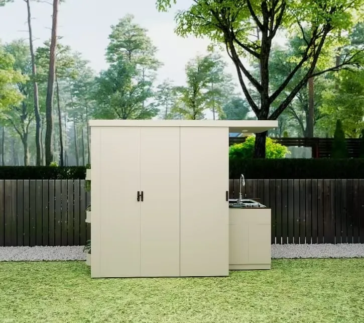 Customized Double-Door Locker Box European Popular Shed Waterproof  Storage Box Steel Metal Bicycle Storage Locker Customized