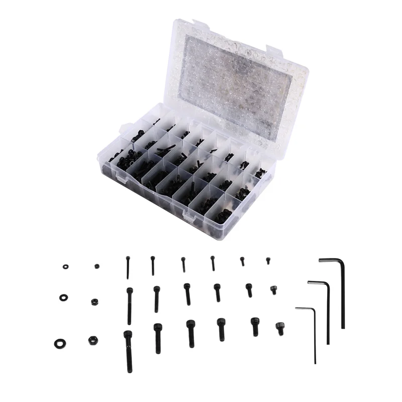 ABRE-1080-Piece M2 M3 Parafusos, porcas e arruelas de cabeça sextavada para montagem