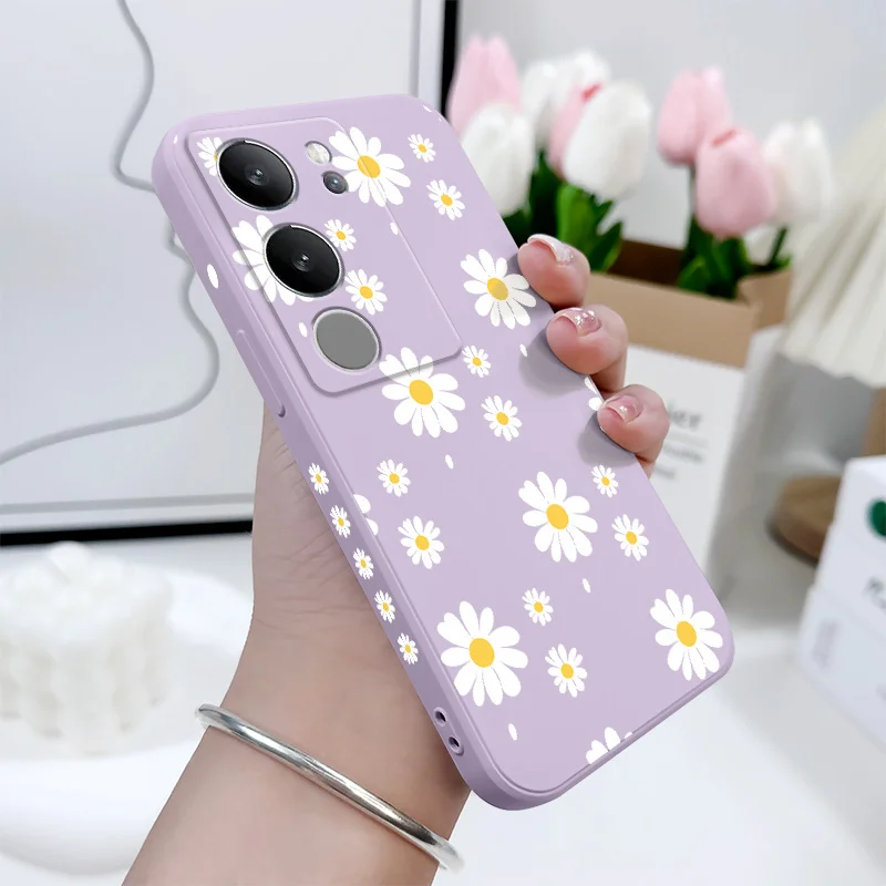 

Daisy Petals Phone Case For VIVO V50 V40 V30 V29 V29E V27 V27E V25 V25E V23 V23E V21 V20 Y20 Y12 Y21 Y22 Y50 Y35 Y76 Pro 4G 5G