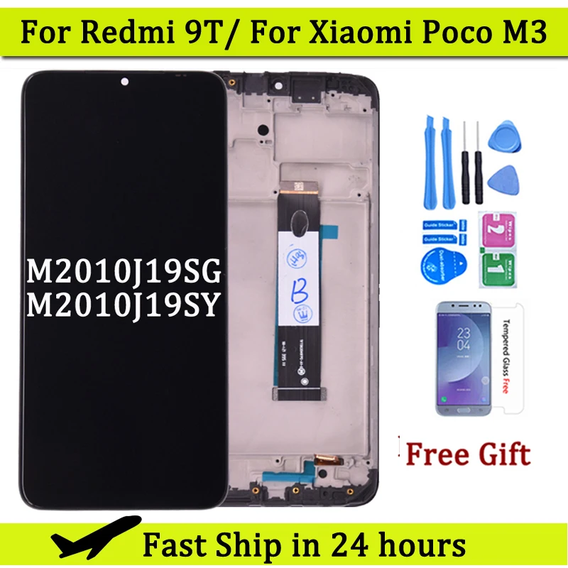 

6.53" For Xiaomi Redmi 9T LCD Display Touch Screen Digitizer Assembly With Frame J19S M2010J19SG M2010J19SY For POCO M3 LCD