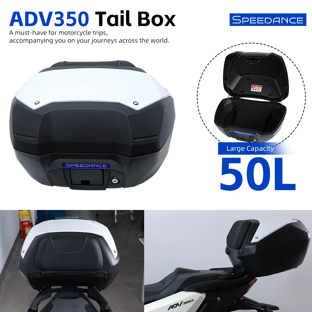 Speedance For Honda ADV350 Motorcycle Box, Durable Top Case Top Koffer, Waterproof ABS Rear Tail Storage Luggage Trunk