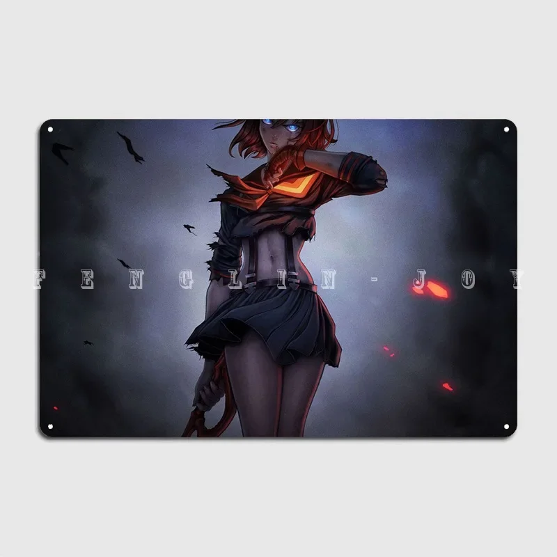 Kill La Kill Ryuko Matoi Metal Plaque Poster Cinema Living Room Cinema Customize Painting Décor Tin Sign Poster