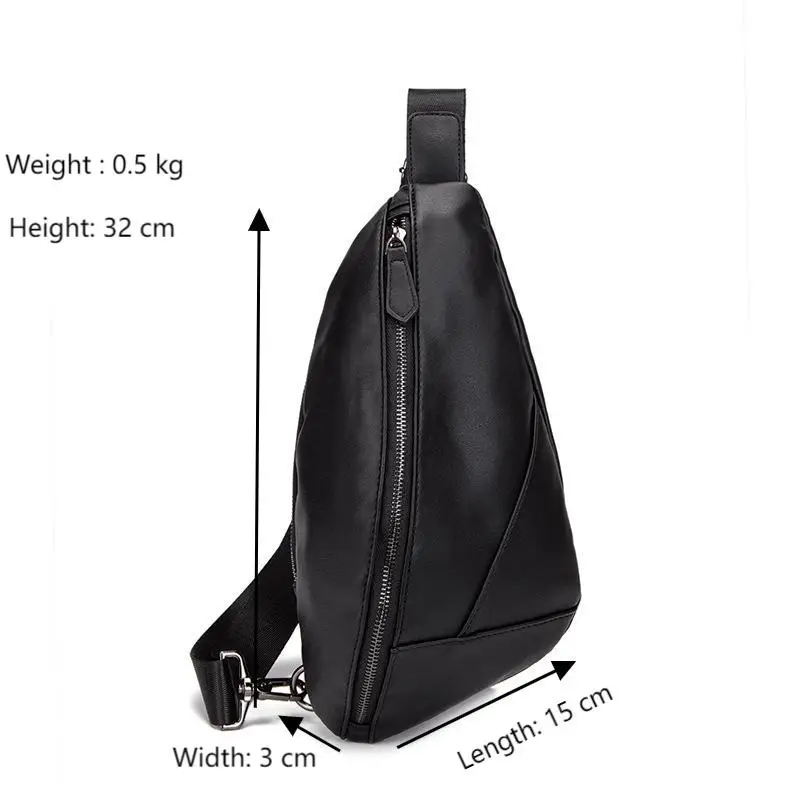 Men's Chest Bags Casual Small Crossbody Shoulder Bags Soft Leather Male Patchwork Sling Backpack Travel Hiking Chest Bag Daypack