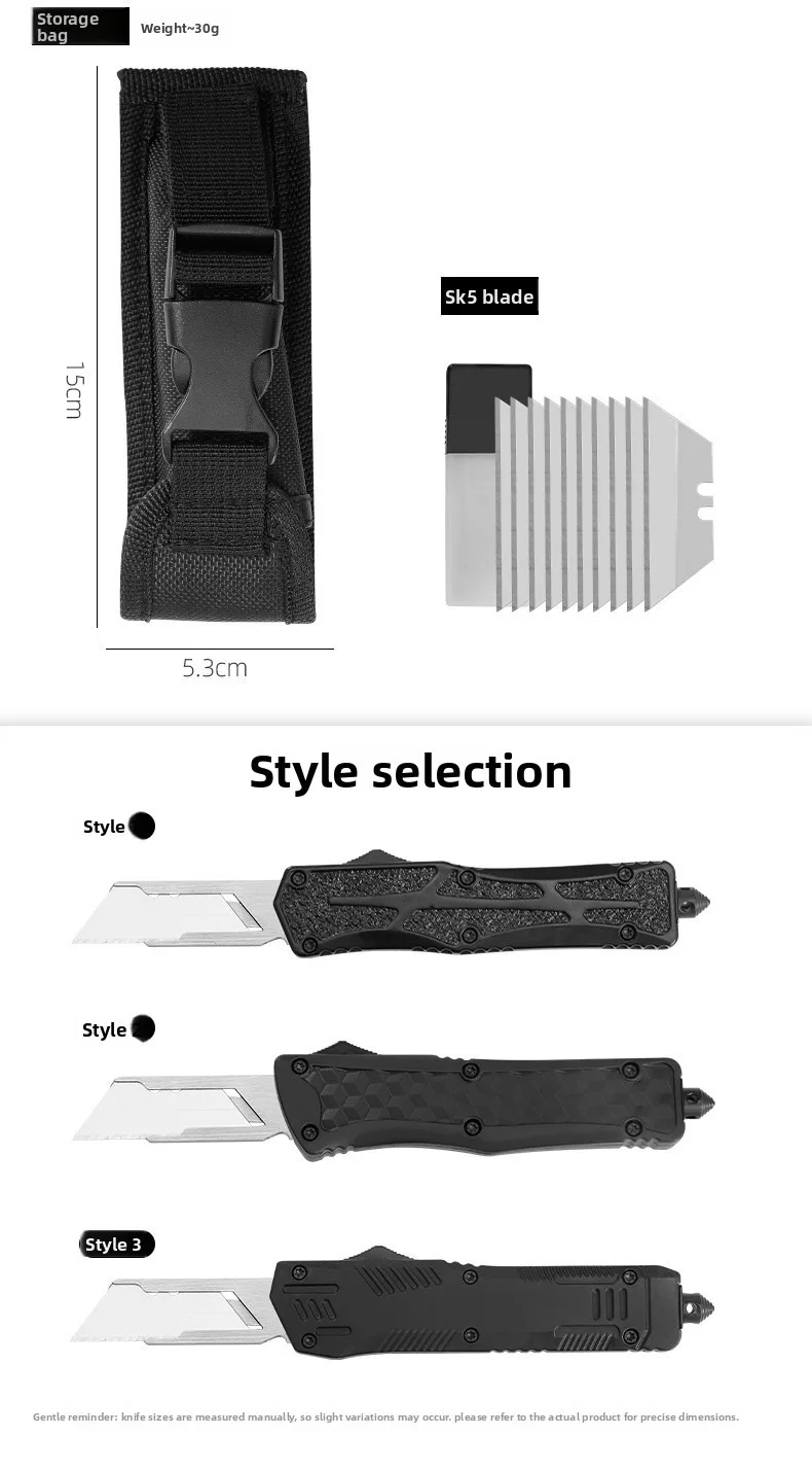 Kunstmesser, Multifunktionsmesser. Hochwertige Geschenkbox-Verpackung, mit 10 Klingen und einer Nylon-Messerhülle als Geschenk. – Detail 2