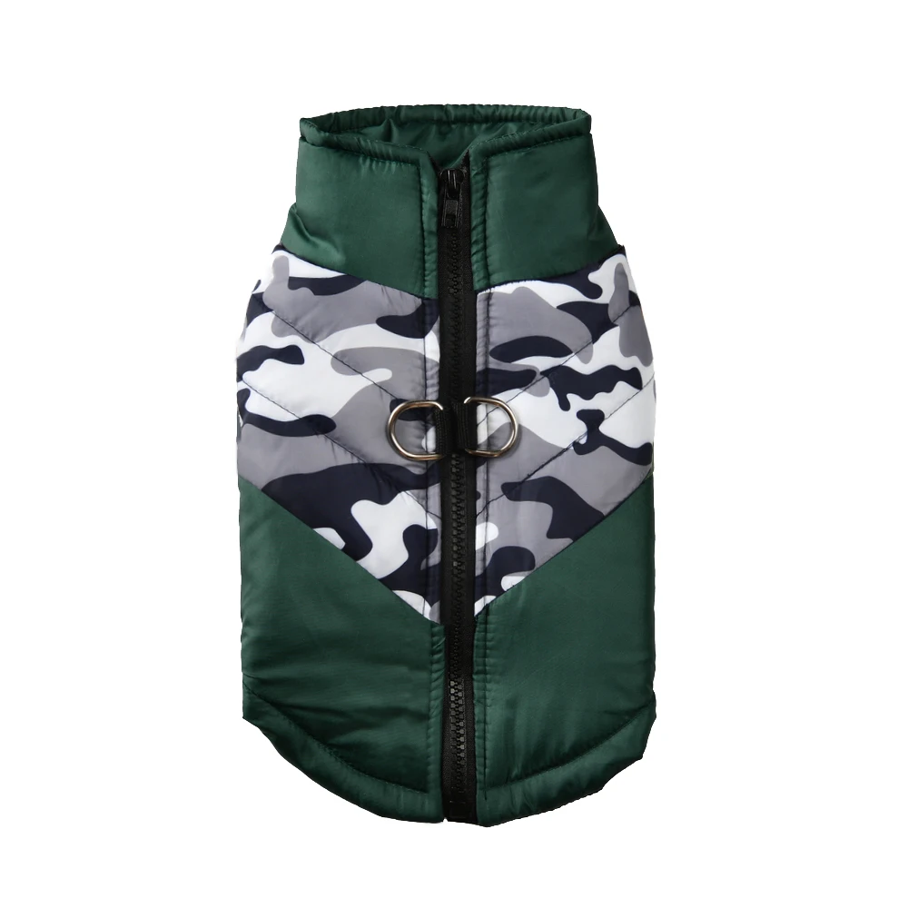 التمويه كلب سترة للكلاب الصغيرة المتوسطة القطط الشتاء الدافئة الصوف جرو الملابس مع D-حلقة القط معطف البلدغ الصلصال وزرة