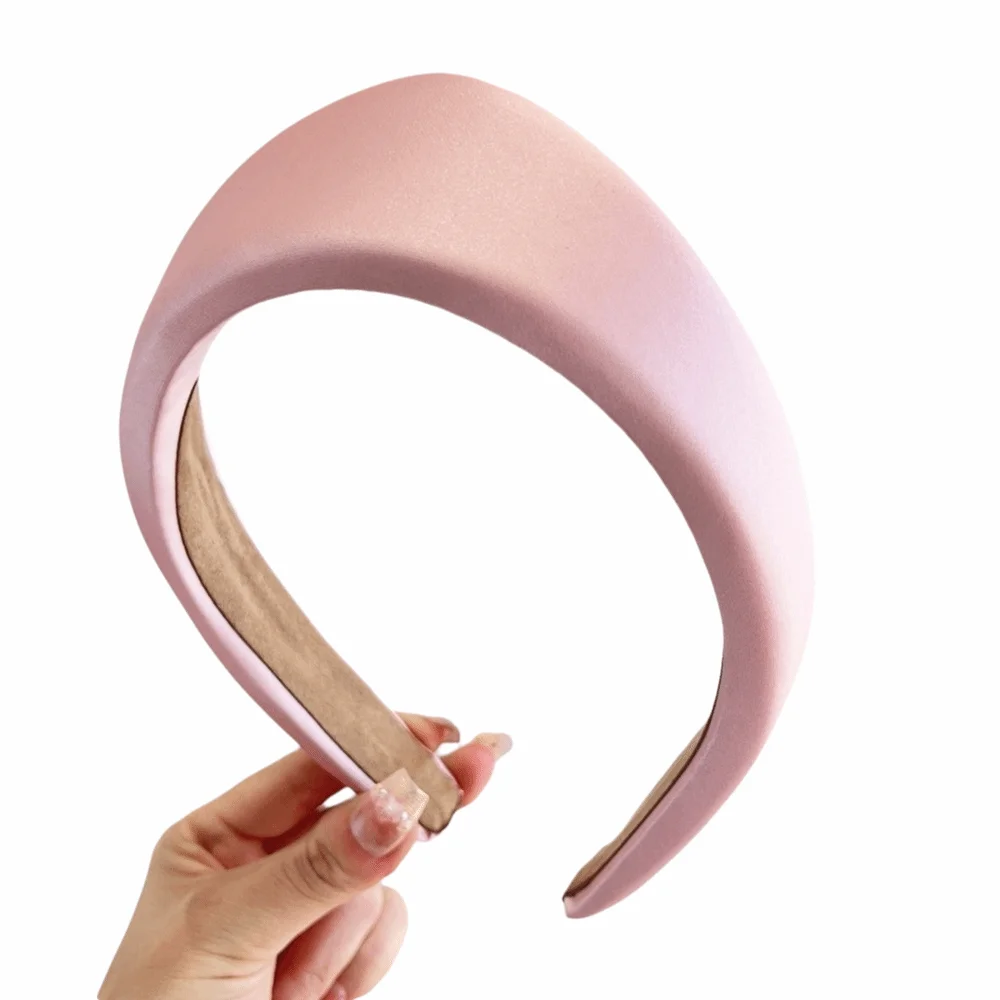 

Retro Simple Fabric Women Hairband Elegant Crown Triangle Wide Edge Headband Classic Solid Color Anti Slip Hair Hoop Wedding
