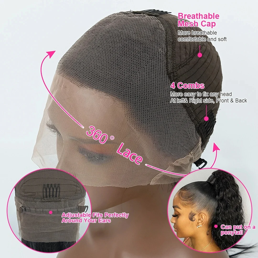 غريب مستقيم 360 شعر مستعار دانتيل كامل شعر الإنسان ياكي HD 360 الدانتيل شعر مستعار أمامي 250 الكثافة غلويليس شعر مستعار شعر الإنسان 34 38 بوصة للنساء