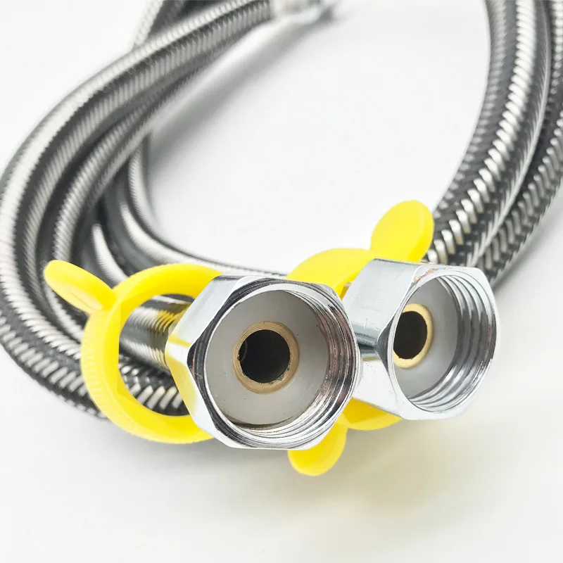 

Впускная труба из смешанной проволоки из нержавеющей стали с двойной головкой для водонагревателя, взрывозащищенный впускной шланг для унитаза высокого давления