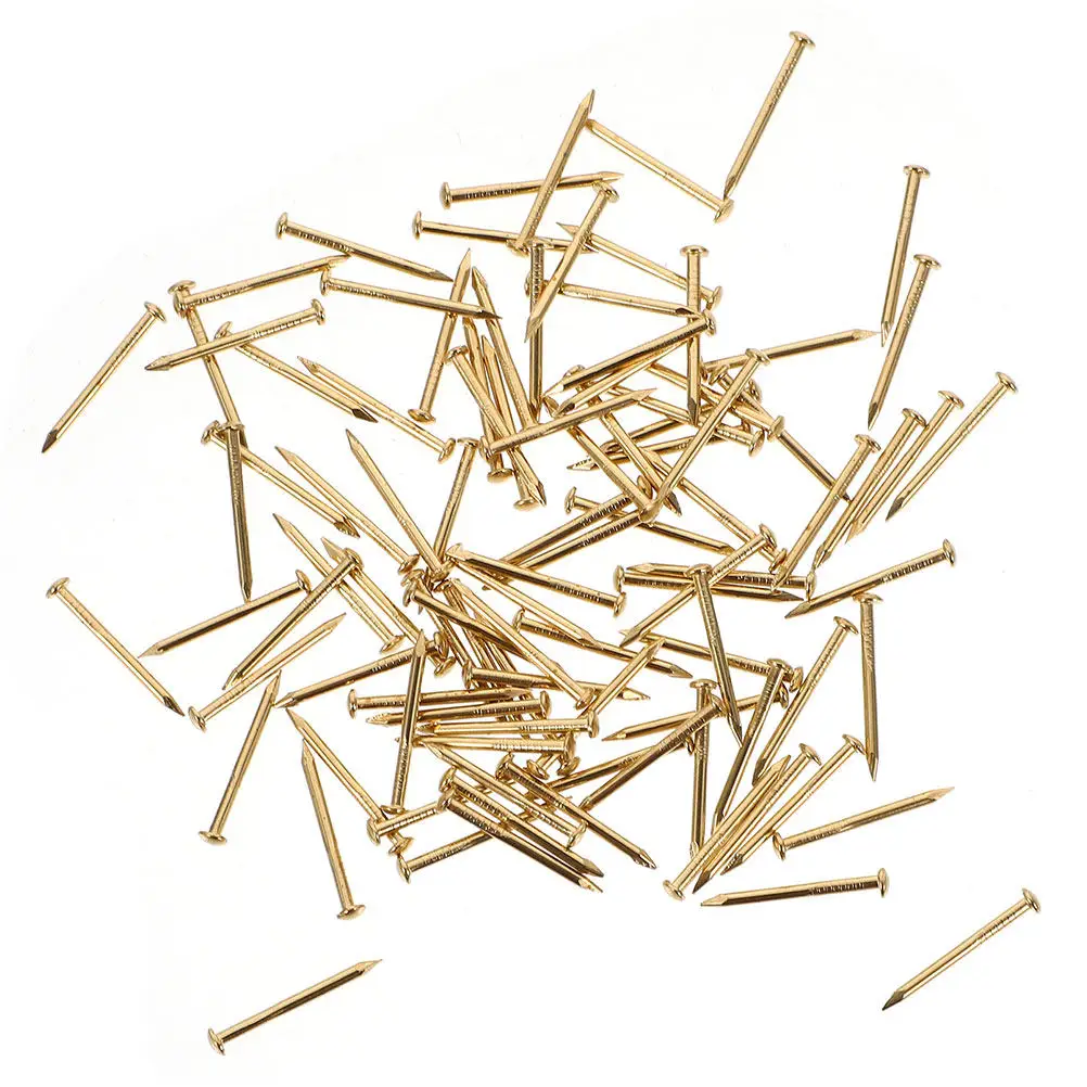 200Pcs Copper Nails Round Head Strong Sharp Furniture Fixing Nails for Hanging Pictures Woodworking Repair DIY