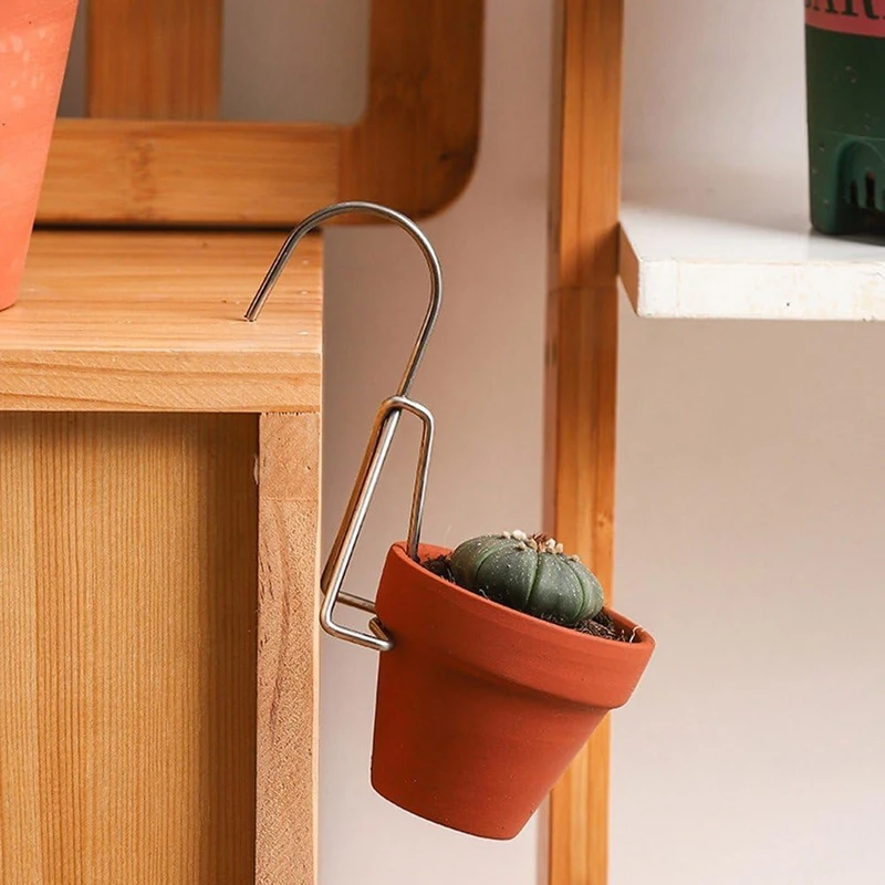 6PCS Terracotta Pots Hangers Flower Pot Hanger Hook Plant Hangers Metal Plant Wall Hanger For Garden Plants