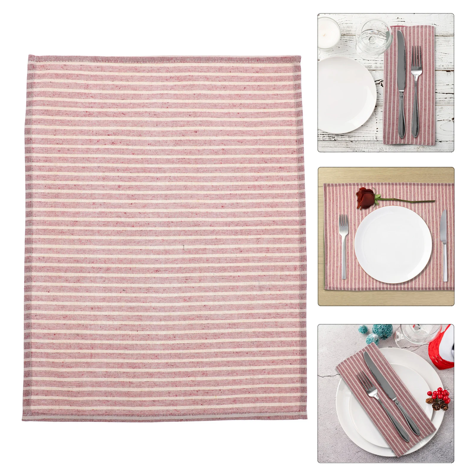 

12Pcs Striped Cloth Napkins Washable Reusable Dinner Napkin Set for Home Restaurant Table Decoration Nordic Style Fabric Napkins