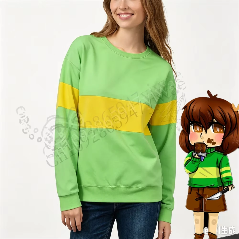 Autumn Adult Child O-Neck Hoodies Chara Frisk Kris the VESSEL Undertale Unisex Sweatshirt Cosplay Clothing Game Clothing