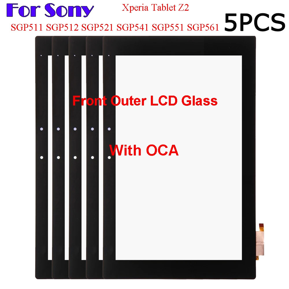 

5PCS For Sony Xperia Tablet Z2 SGP511 SGP512 SGP541 SGP551 SGP561 SGP521 Touch Screen + OCA LCD Front Glass Panel Replacement