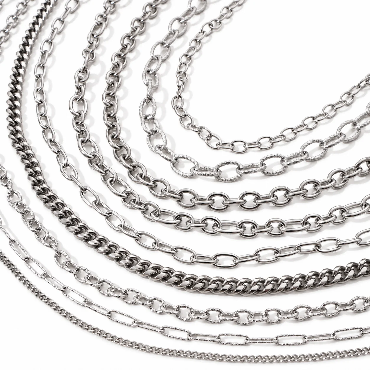 1M Edelstahlkette, Metall-Gliederkette für handgemachte DIY-Armbänder, Halsketten, Anhänger, Hängeketten, Schmuckherstellungszubehör