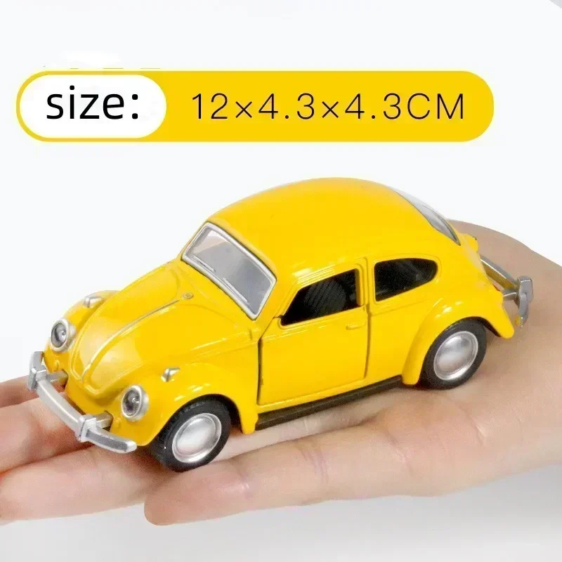 1:36 Simulation Alloy Car Model Retro Beetle Diecast Metal Classic Cars Mini Alloy Car Toys Cake Decoration For Boys Gift