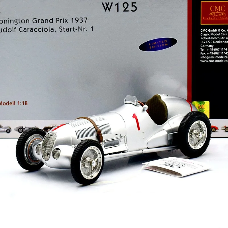 

CMC 1:18 W125 1937 Donington Grand Prix #1 Alloy Fully Open Simulation Limited Edition Alloy Metal Static Car Model Toy Gift