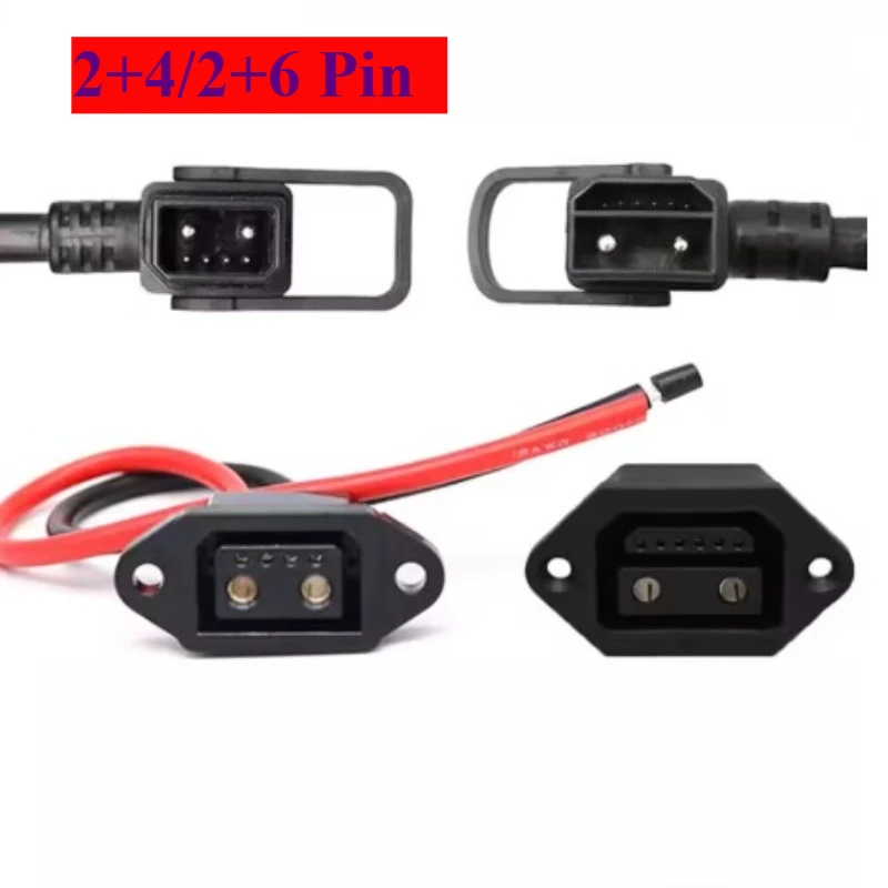 Battery 2+6 Electric Vehicle Connector Wire Lithium Battery 2+4 Charging Port Plug High Current Socket E-bike Power Cord Adapter