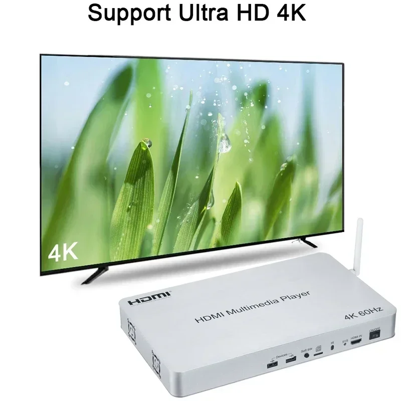 Hdmi 2.0 10 maneiras reprodutor multimídia hdmi divisor 1x10 hdmi player 4k 60hz usb flash disk android 6.0 caixa tv armazena leitor de vídeo