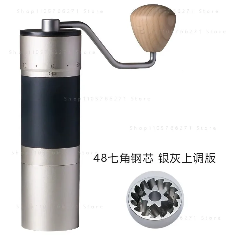 K6 manual coffee grinder portable grinder 420 stainless steel 48mm stainless steel titanium plated burr