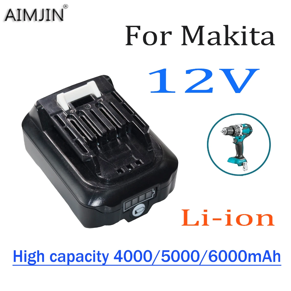 

For Makita 12V Power Tools, 4000/5000/6000mAh High capacity Rechargeable Strong power Li-ion Battery