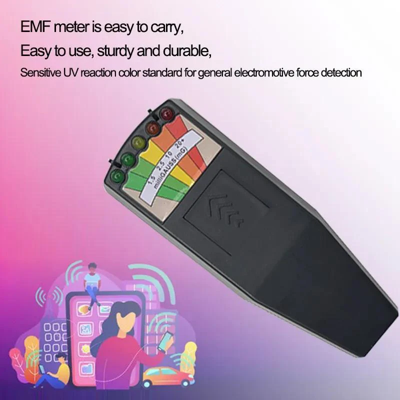 Rilevatore EMF portatile K2-5 LED, funzionamento a batteria, batterie non incluse Compatto e durevole per la ricerca paranormale e la sicurezza domestica