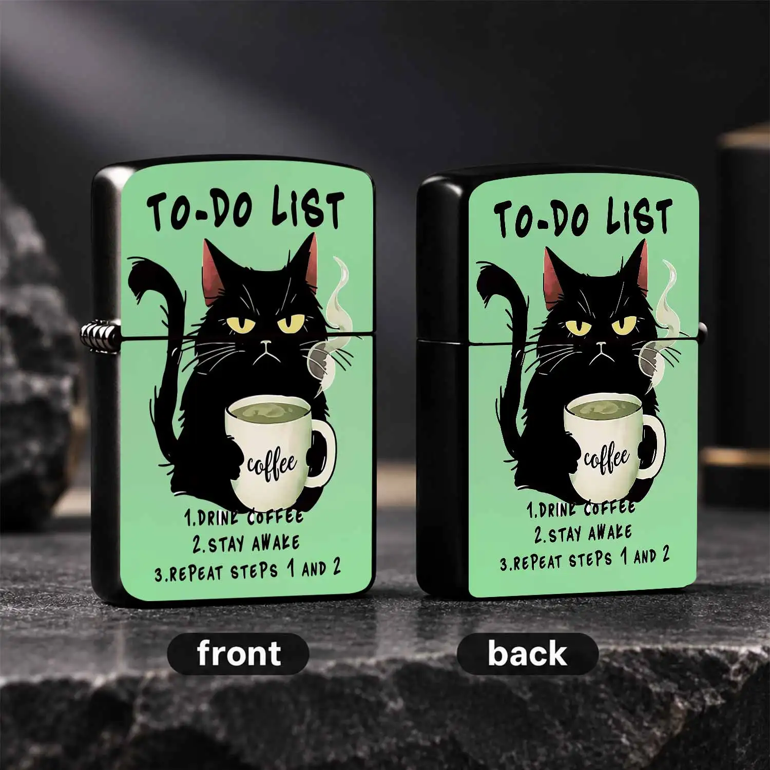 FunnyTo-Do List Pattern Lighter, Practical Portable Accessory for Daily Commute Outdoor Activities, Creative Delicate Gift for Coffee Lovers Friends, Fits All Kinds of Daily Usage Scenarios A Humorous And Interesting Lighter