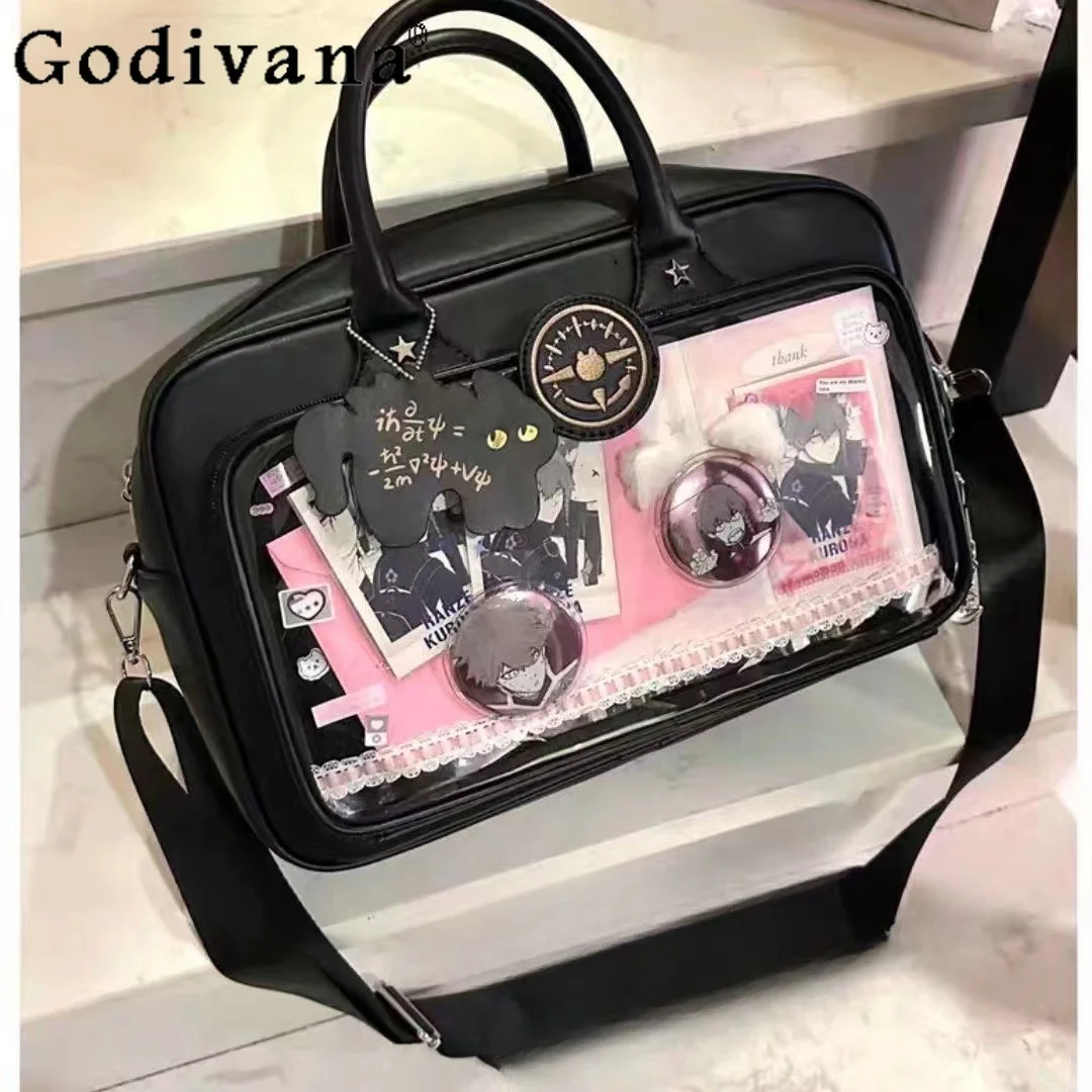 Transparent Itabag Commuter Storage Box Shoulder Bag Two-dimensional Cute Comic Show Casual Decoration Oblique Span Bag