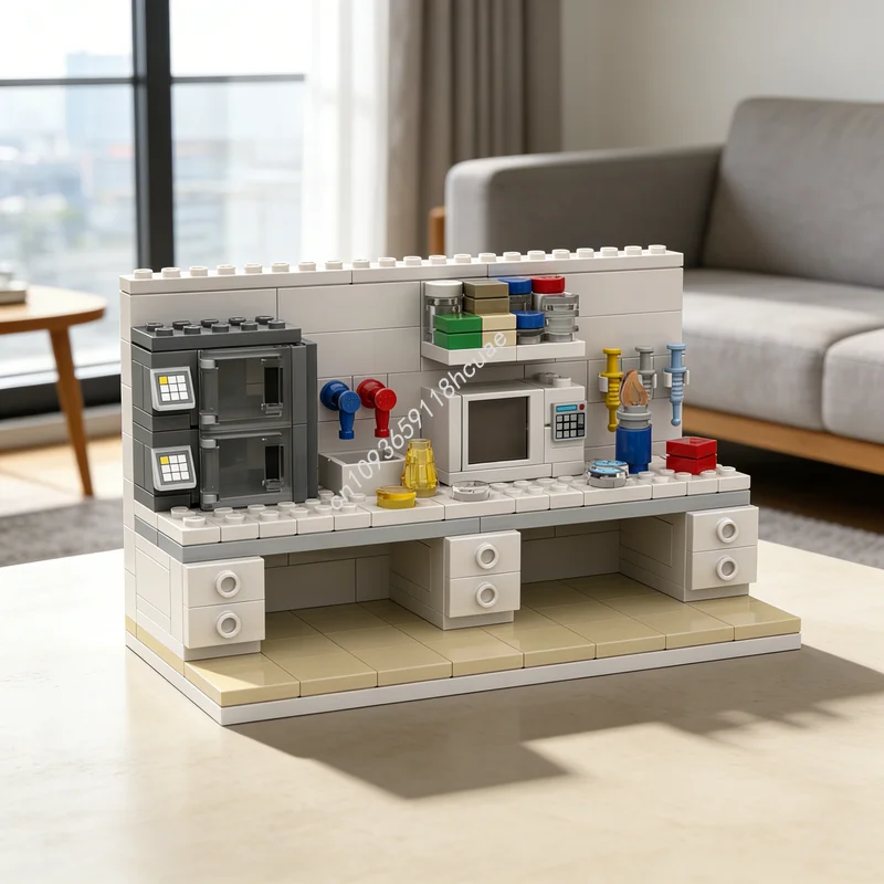 

215 деталей, развивающий конструктор MOC, модель микробиологической лаборатории, архитектурные блоки, рождественские подарки, игрушки-кирпичики для детей