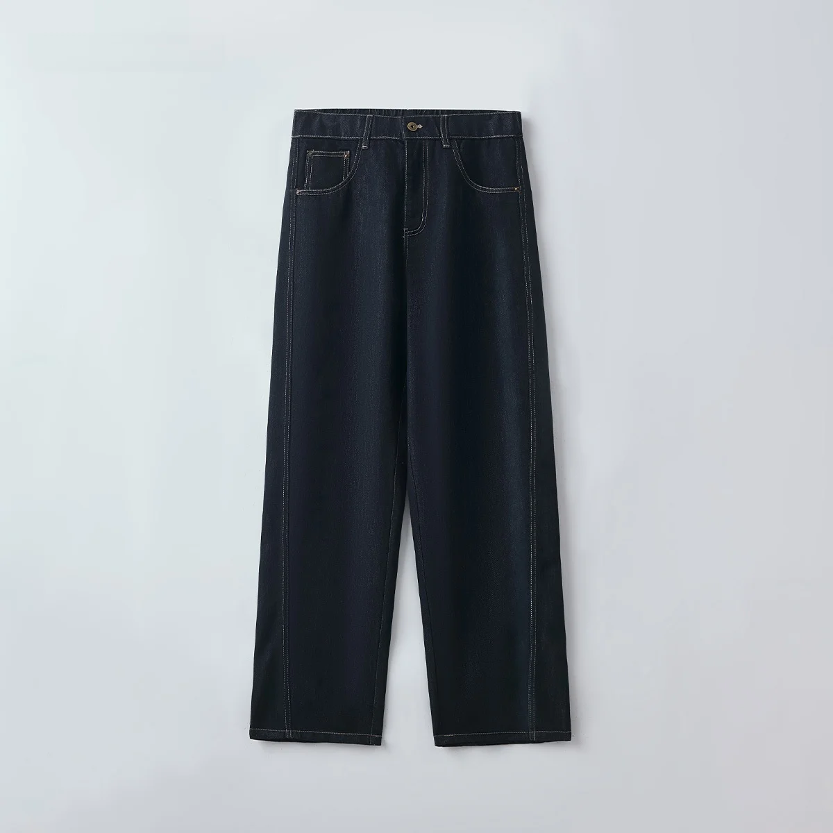 

Мужские джинсы прямого кроя в американском стиле High Street, зимние, повседневные, из высококачественного хлопкового денима Lenzing