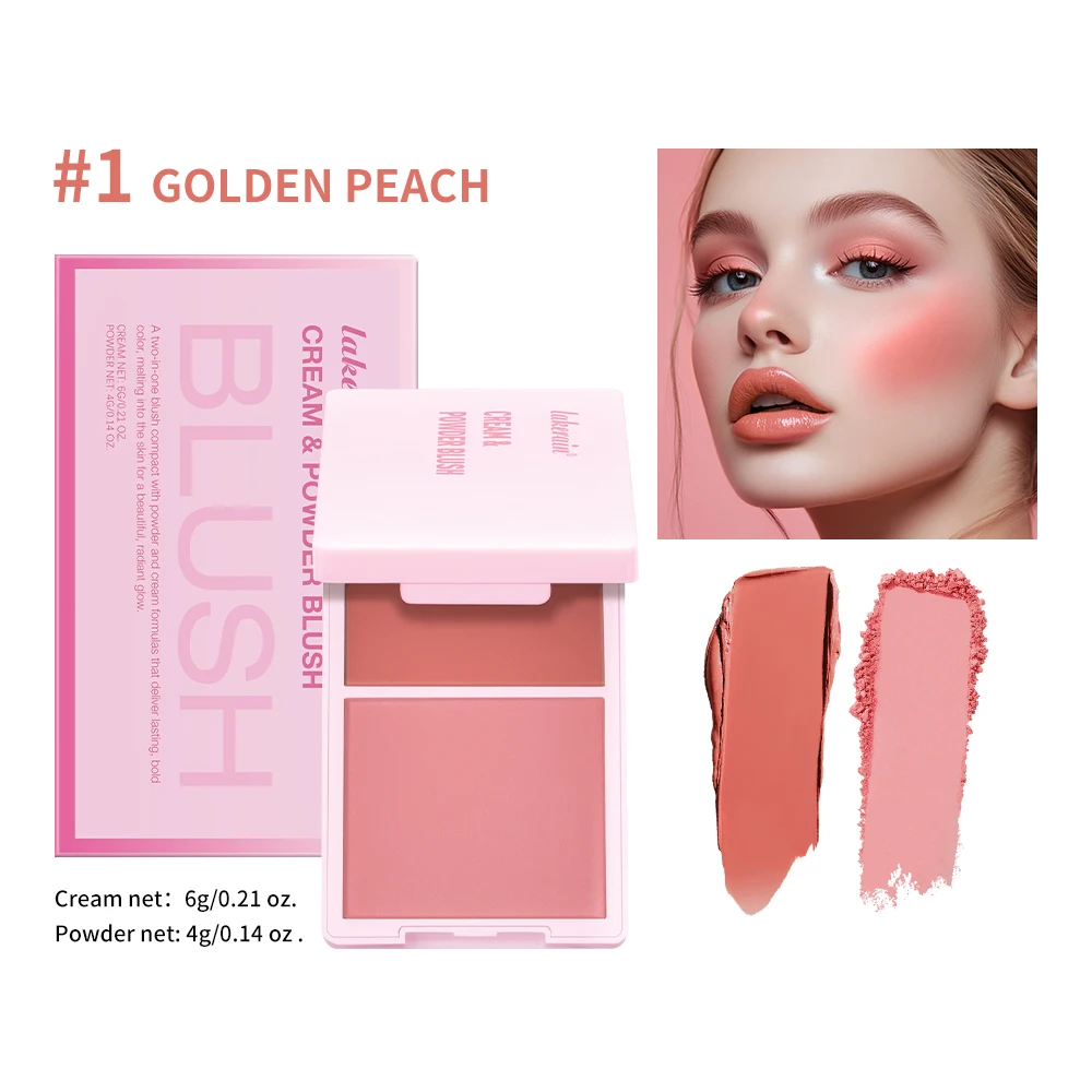 2IN1 Creme & Powder Blush Matte Natural Blush Eye Makeup Palette Long Lasting High Color Rendering Bright Pinky Patrick Ta Blush
