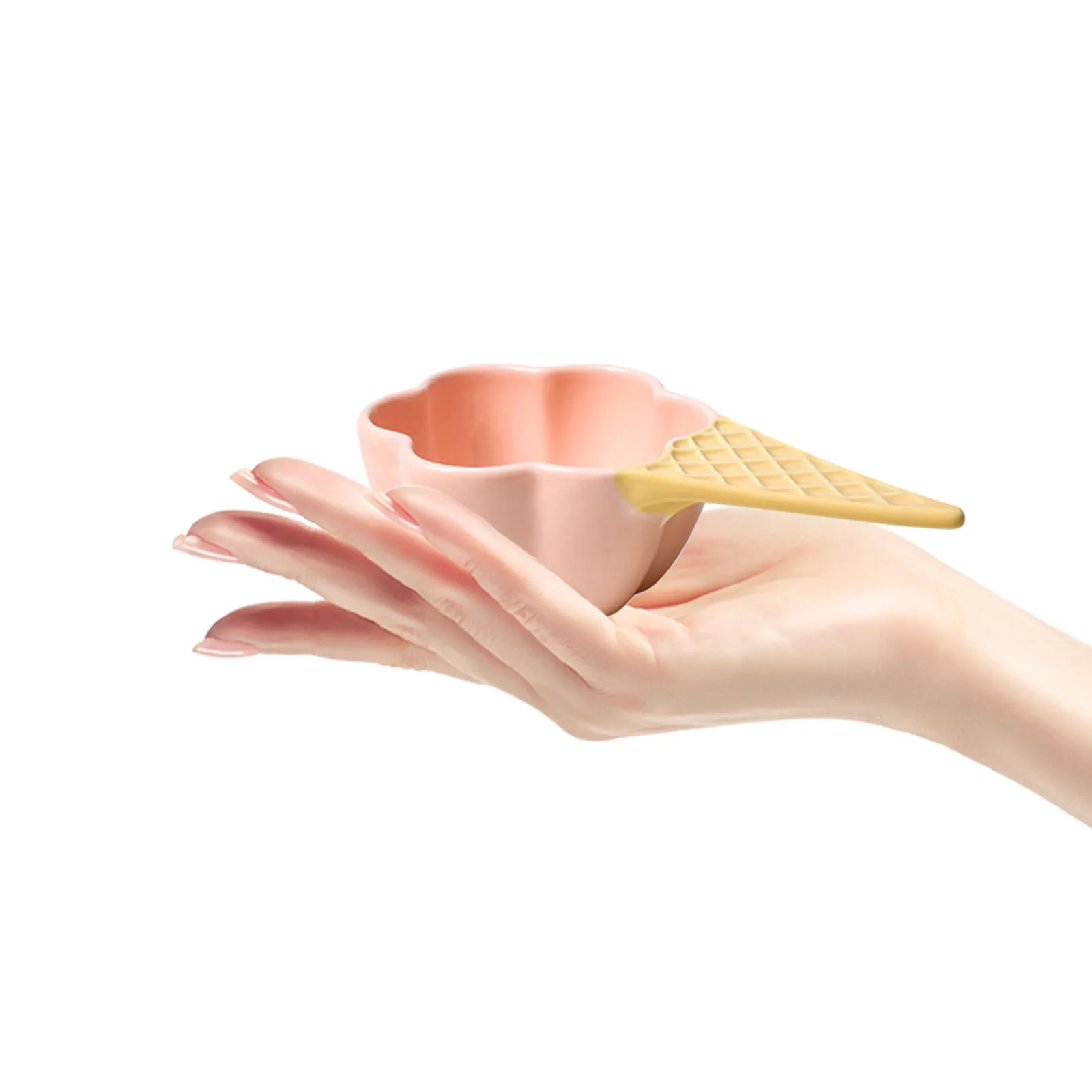 

Ceramic Ice Cream Bowl Decorative Fruit Dessert Container Durable Safe Material Smooth Edges Great Gift Choice Cereal Salad Nuts