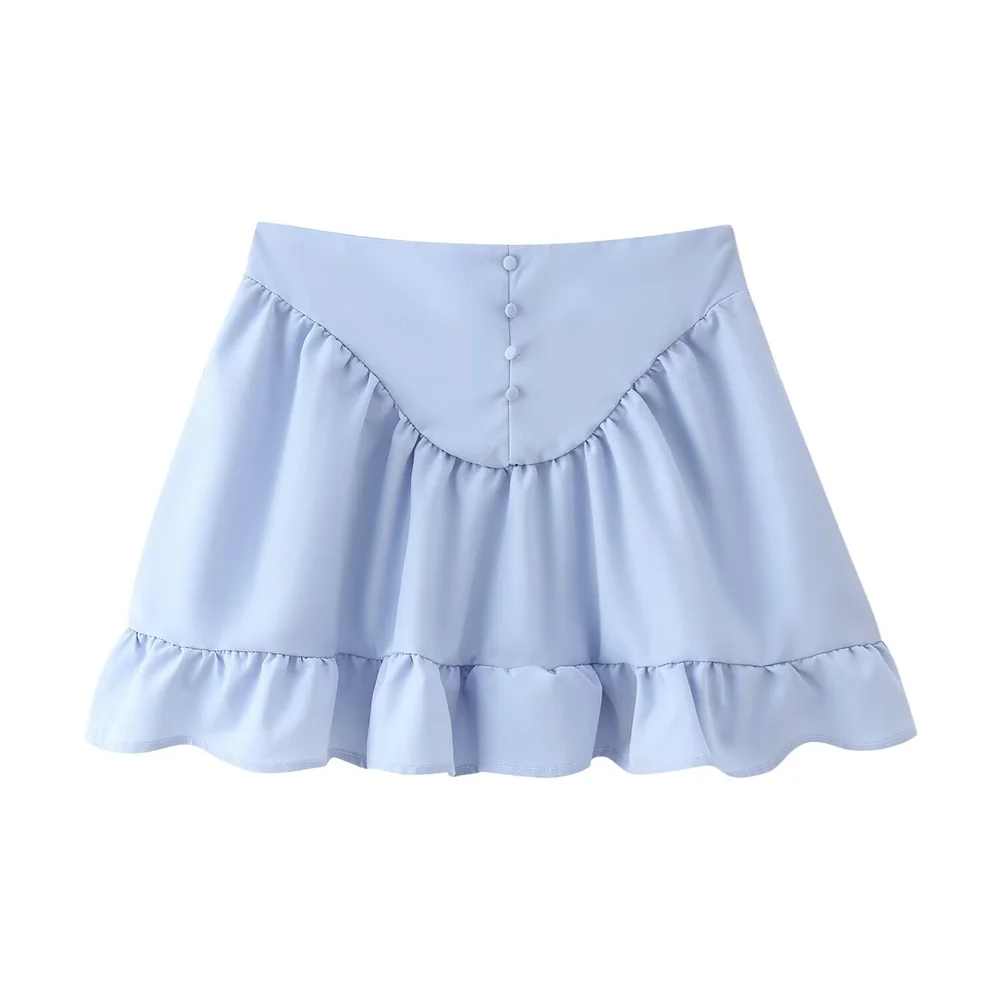 UNIZERA mode femme Six couleurs col chemise avec bord à volants jupe courte printemps/été nouveau produit décontracté vêtements pour femmes