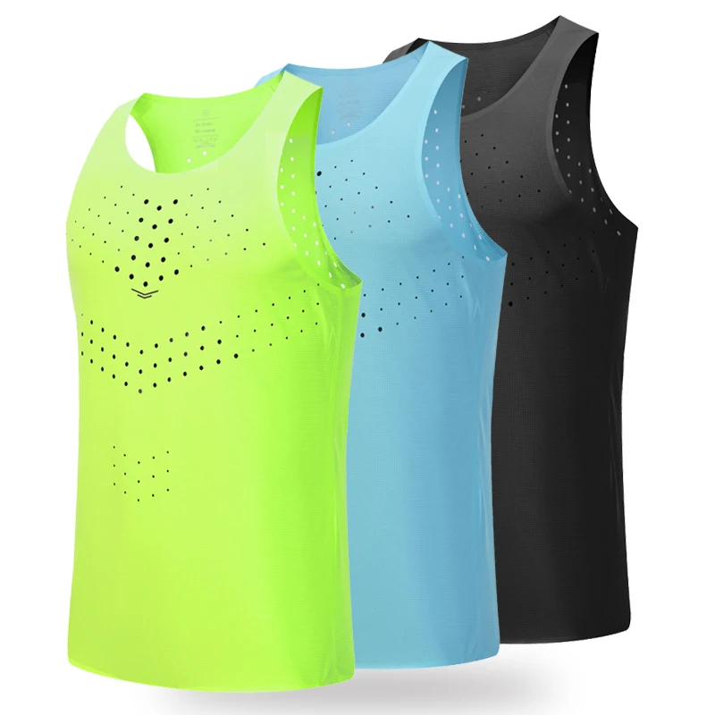 (XS-3XL)Lightweight Marathon Quick Dry Sports Vest Men Summer Running Fitness Elastic Mesh Tank Top Sleeveless Shirt Gym Singlet