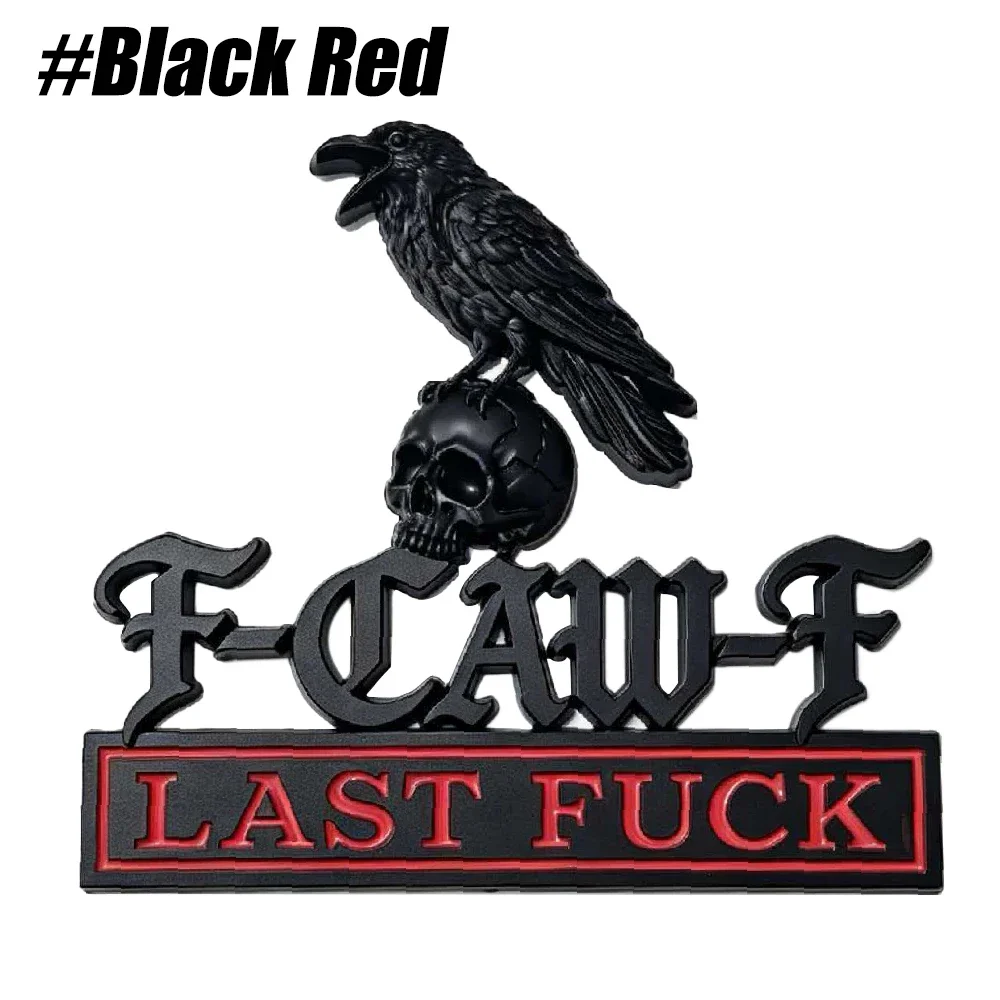 1Pcs Gothic Raven Skull 3D Metal Car Emblem, Self Adhesive Auto Fender Trunk Hood Sticker Decor for Truck SUV