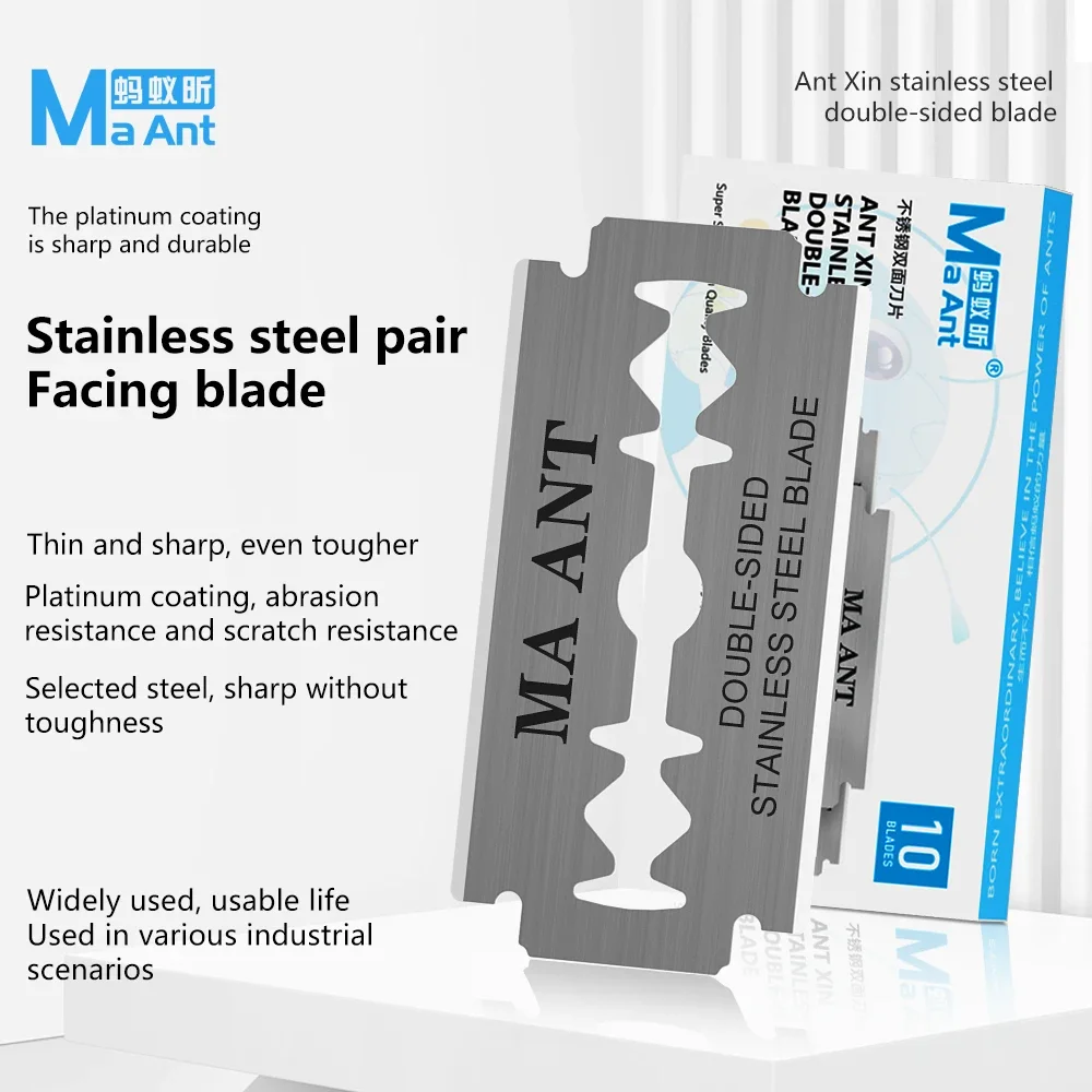 Maant Double-sided Stainless Steel Blade Multi-functional Extra Thin Glue Removal Sharp Blade Disassemble Tool Scraper Pry Knife