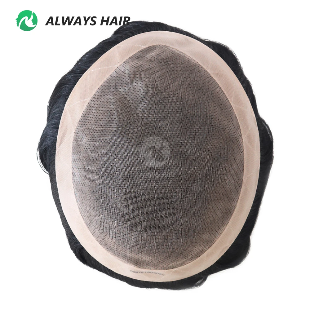 Duro Mono - 5 Inches Indian Hair Prosthesis 130% Density Mens Hair Systems Durable Men Toupee