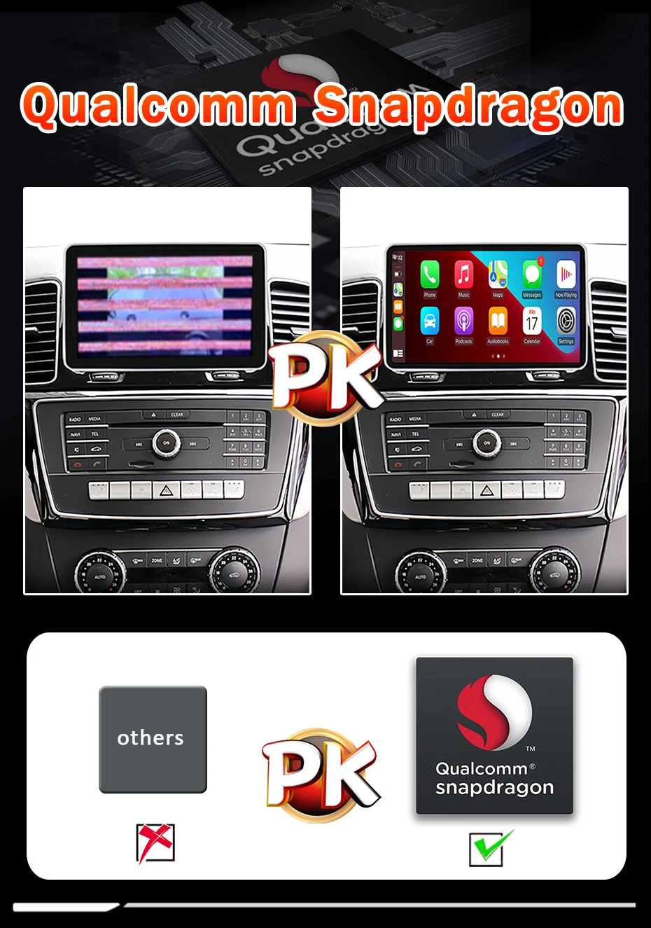 9 Zoll Snapdragon 8-CORE Wireless Carplay Android 15 Autoradio-Bildschirm für Mercedes Benz ML W166 GL X166 GL550 Bluetooth Autoradio GPS Multimedia Player WLAN 4G LTE – Detail 10