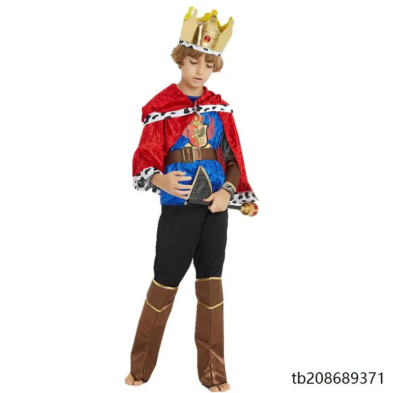 중세 왕자 의상 어린이 할로윈 가면 무도회 공연 코스프레 작은 왕 의상 무대 의상 여성 패션
