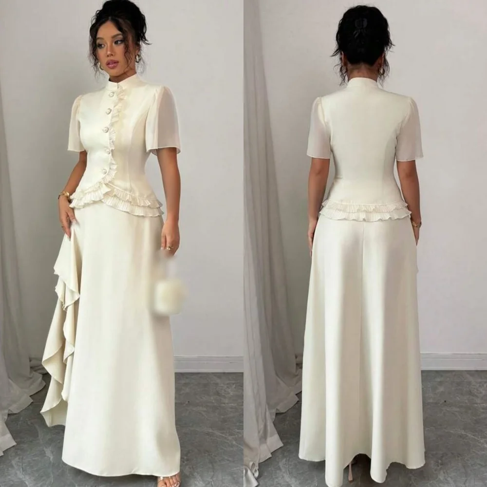 

Индивидуальные длинные платья из джерси в китайском стиле с пуговицами и высоким воротником, модные ретро-платья на заказ