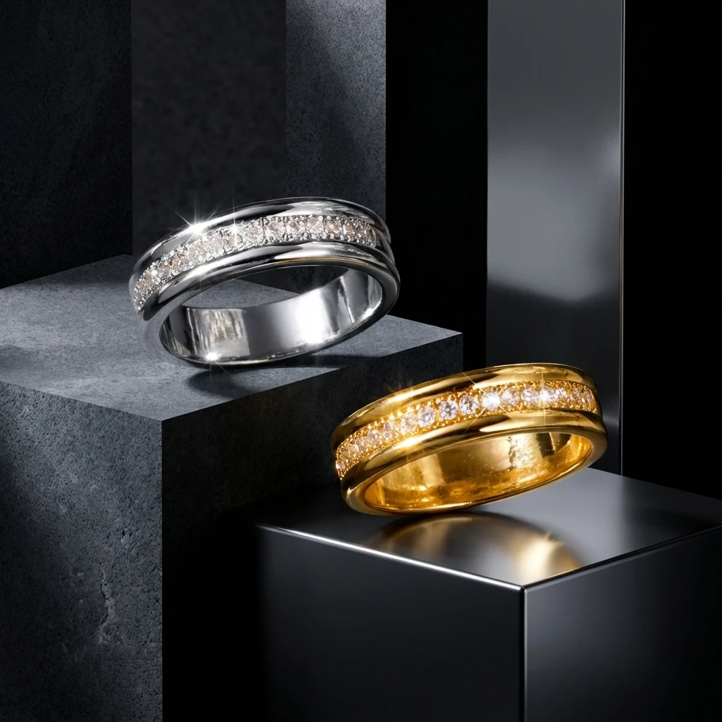 Klassischer Eingefasster Pavé-Ring für Damen Messing Zirkon Moderner Versprechensring Reise-Alternative Minimalistischer Eleganter Schmuck – Detail 3