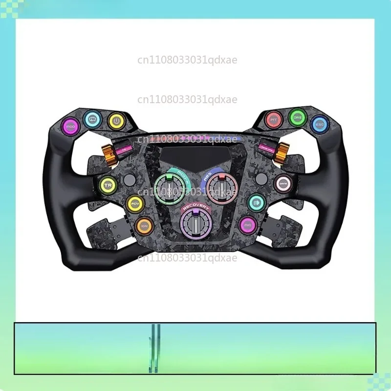 One Racing Simulator Wheel Carbon Fiber Shift Paddle RGB Customizable Keys Quick Detachable Steering Wheel for PC Gaming