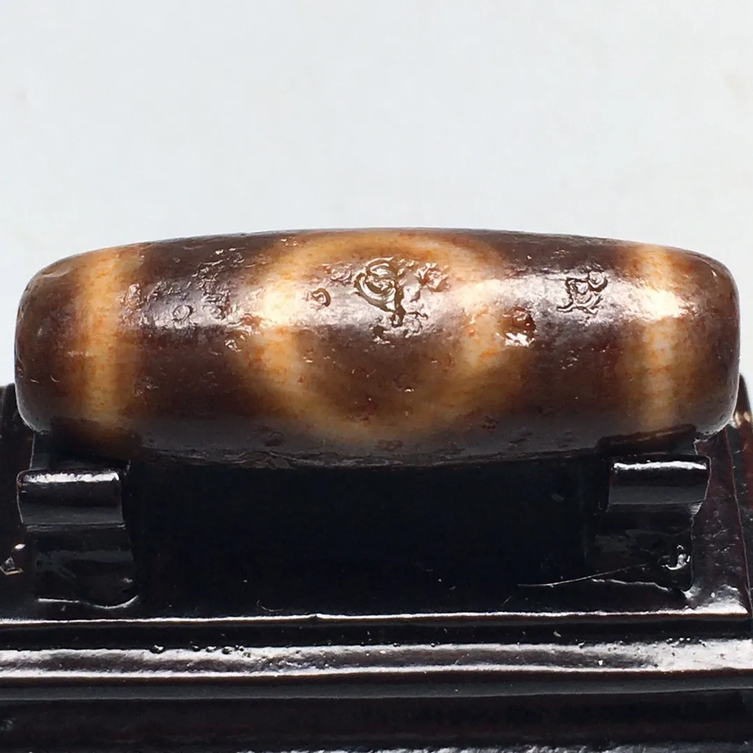 Rare Tibetan Buddhism Agate Heaven Earth Dzi Bead Amulet Necklace Pendant P1115