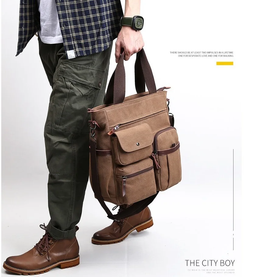 Canvas Men Business Bag Free Shipping Korean Laptop Bag for Men Fashion Man Shoulder Bag High Quality Briefcase Male Handbag