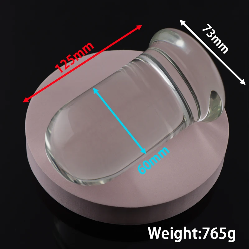 125*60mm Pyrex Crystal Dildo Big Glass Butt Plug Huge Vagina Ball Anal Dilator Adult Sex Toys For Women Men Anus Masturbator 18+