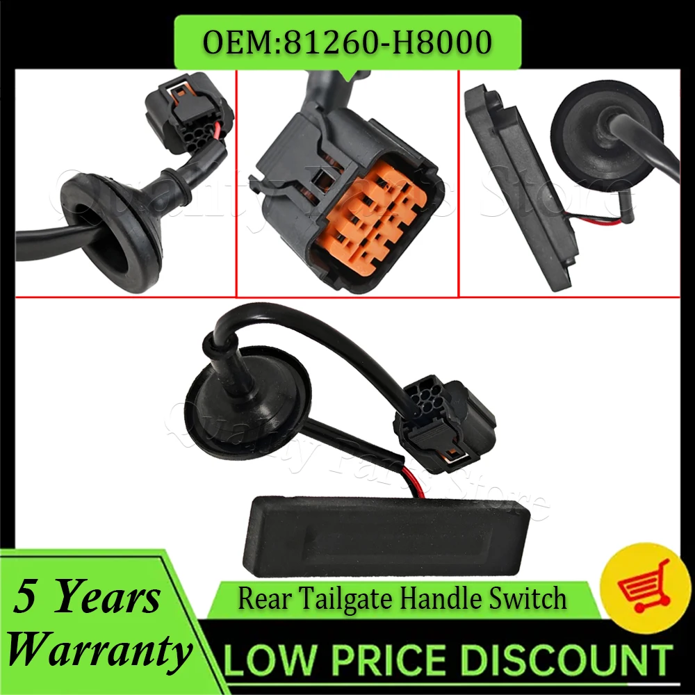 1PC Tailgate Rear Bonnet Trunk Release Opening Handle Switch 81260-H8000 81260H8000 For Kia Rio 2018 2019 2020 2021 2022 2023