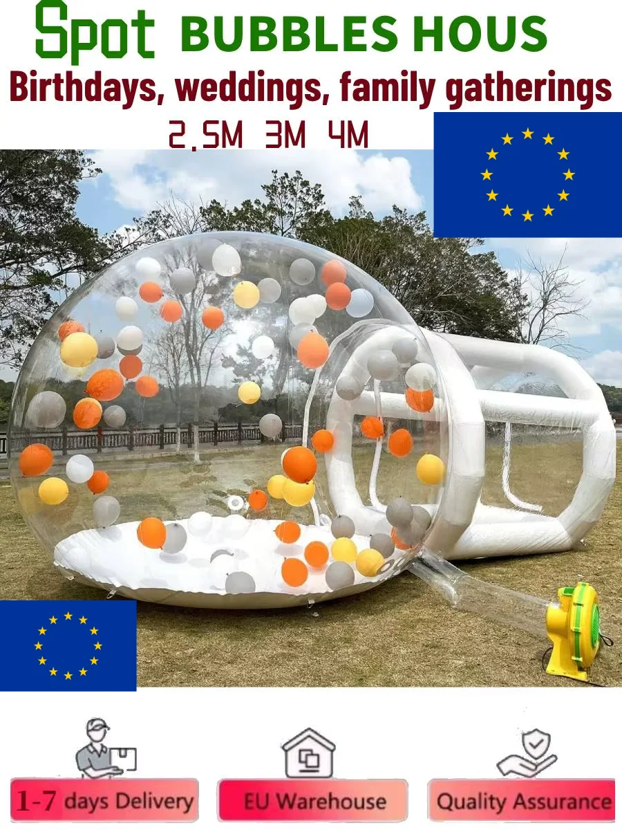 Per la festa 2025 vendita calda tenda gonfiabile a cupola trasparente bolla con palloncino aria fuori casa Glamping casa bolla trasparente