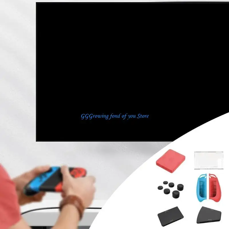 

H9EB Ergonomic Grips Case for Switches Model with 5 Game Card Slots, Comfortable Gaming Accessory