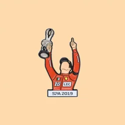 Charles Leclerc  Spa 2019 Win Hard Enamel Pin